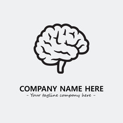 Brain illustration black and white for logo company vector image
