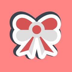 Sticker bow. Indonesian independence day celebration elements. Good for prints, posters, etc.