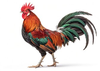 Fototapeta premium . Cock (Rooster) on White Background