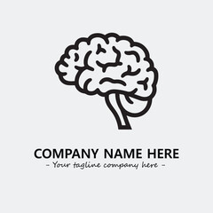 Brain illustration black and white for logo company vector image
