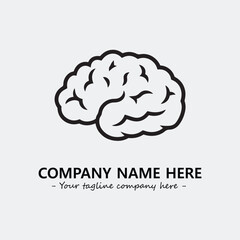 Brain illustration black and white for logo company vector image
