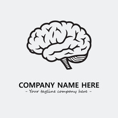 Brain illustration black and white for logo company vector image
