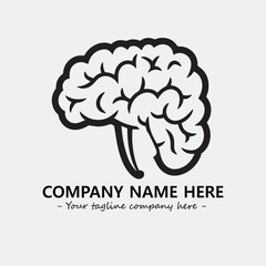 Brain illustration black and white for logo company vector image
