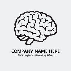 Brain illustration black and white for logo company vector image

