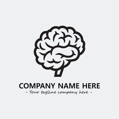 Brain illustration black and white for logo company vector image
