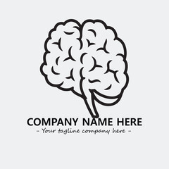 Brain illustration black and white for logo company vector image
