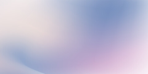 Pastel winter gradient background. Minimalist winter landscape. Sky. Puffy clouds. Soft pastel colors. Vector background. Light blue, purple and white modern