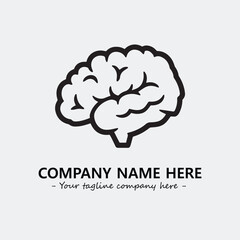 Brain illustration black and white for logo company vector image
