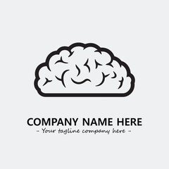 Brain illustration black and white for logo company vector image
