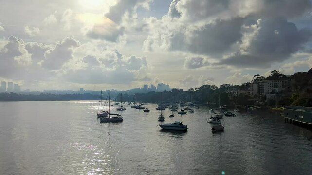 Cloudy Morning over Parramatta River Marina &ndash; Sydney, Australia
