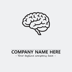 Brain illustration black and white for logo company vector image
