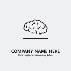 Brain illustration black and white for logo company vector image
