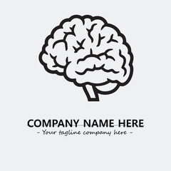 Brain illustration black and white for logo company vector image
