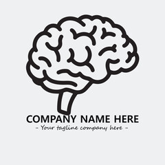 Brain illustration black and white for logo company vector image
