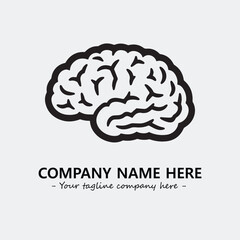 Brain illustration black and white for logo company vector image
