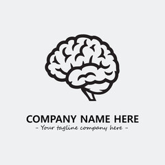 Brain illustration black and white for logo company vector image
