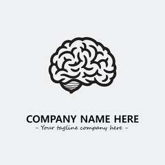 Brain illustration black and white for logo company vector image
