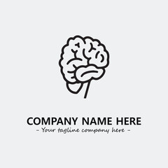 Brain illustration black and white for logo company vector image
