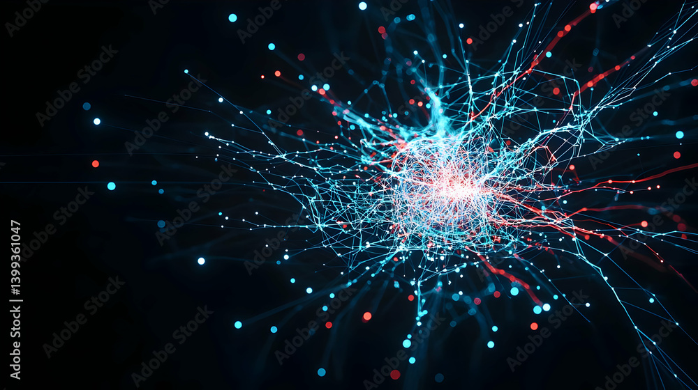 Poster abstract colorful particle explosion design