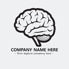Brain illustration black and white for logo company vector image
