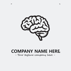 Brain illustration black and white for logo company vector image
