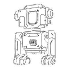Futuristic Robot Sketch With Detailed Structure