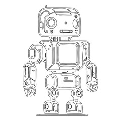 Whimsical Robot Line Art: Artistic and Futuristic
