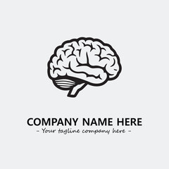 Brain illustration black and white for logo company vector image
