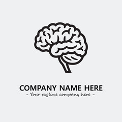 Brain illustration black and white for logo company vector image
