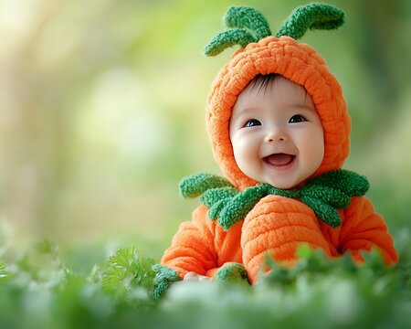 Baby in Pumpkin Costume