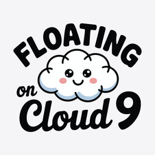 Cloud Nine Floating Cute Cloud Text Design