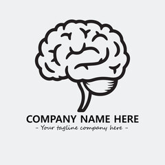 Brain illustration black and white for logo company vector image
