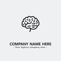 Brain illustration black and white for logo company vector image
