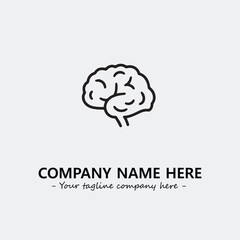 Brain illustration black and white for logo company vector image

