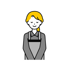 上半身のポーズ_シンプルな飲食店の店員の女性18