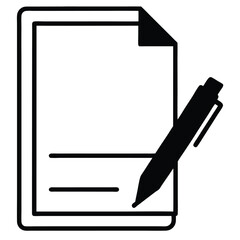 A resume document icon with a pen beside it.