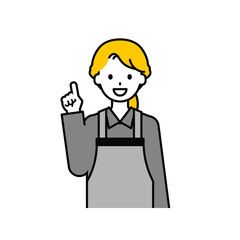 上半身のポーズ_シンプルな飲食店の店員の女性03