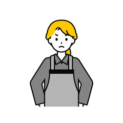 上半身のポーズ_シンプルな飲食店の店員の女性15