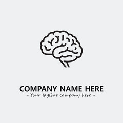 Brain illustration black and white for logo company vector image
