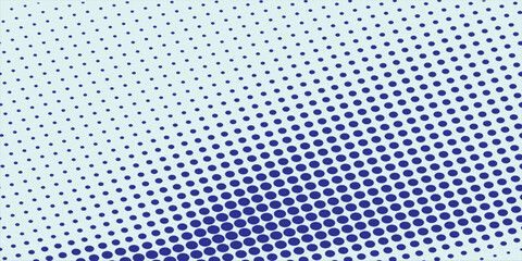Fototapeta premium Halftone faded gradient texture. Grunge halftone grit background. White and blue sand noise wallpaper.