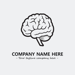 Brain illustration black and white for logo company vector image
