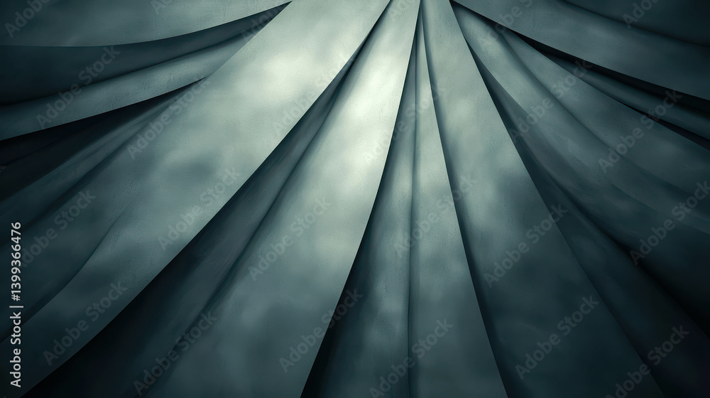 Poster abstract blue gray textured fabric drapery with elegant wave patterns and light shading