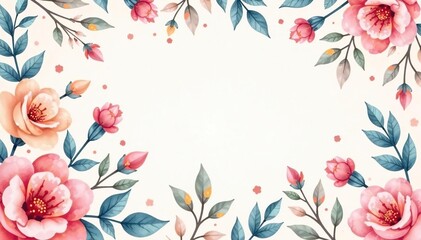 Delicate watercolor floral pattern, soft pastel shades, soft, flowers