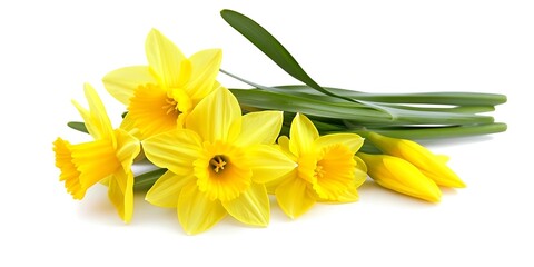 Naklejka premium Daffodils on bright background, spring decoration, gardening, floral arrangement