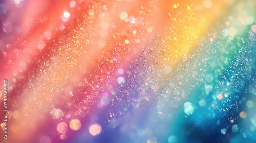 Poster a vibrant abstract background featuring cascading water droplets reflecting a spectrum of colors. cr
