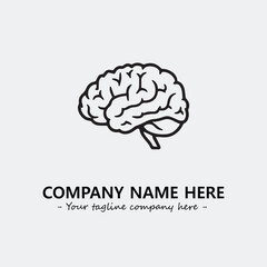 Brain illustration black and white for logo company vector image
