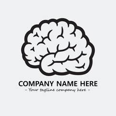 Brain illustration black and white for logo company vector image
