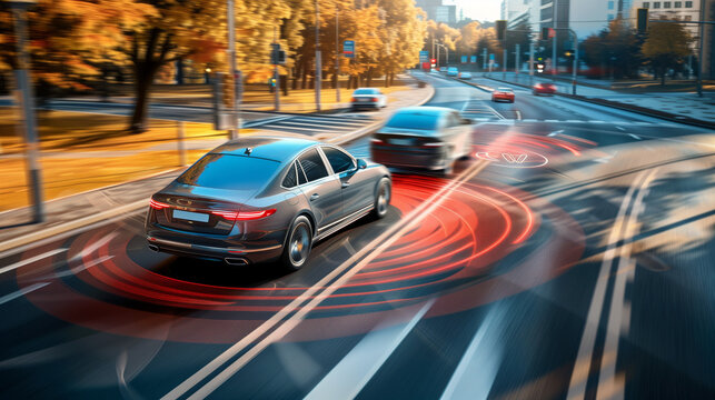 modern car, automatic braking, collision avoidance, advanced driver assistance, ADAS, emergency brake, car safety system, autonomous braking, driver alert, vehicle technology, smart car, intelligent v