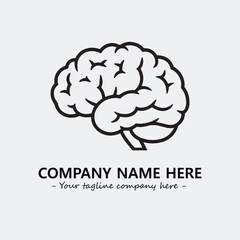 Brain illustration black and white for logo company vector image
