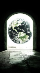 Mystic Portal View of Earth, Global Connection, Environmental Awareness